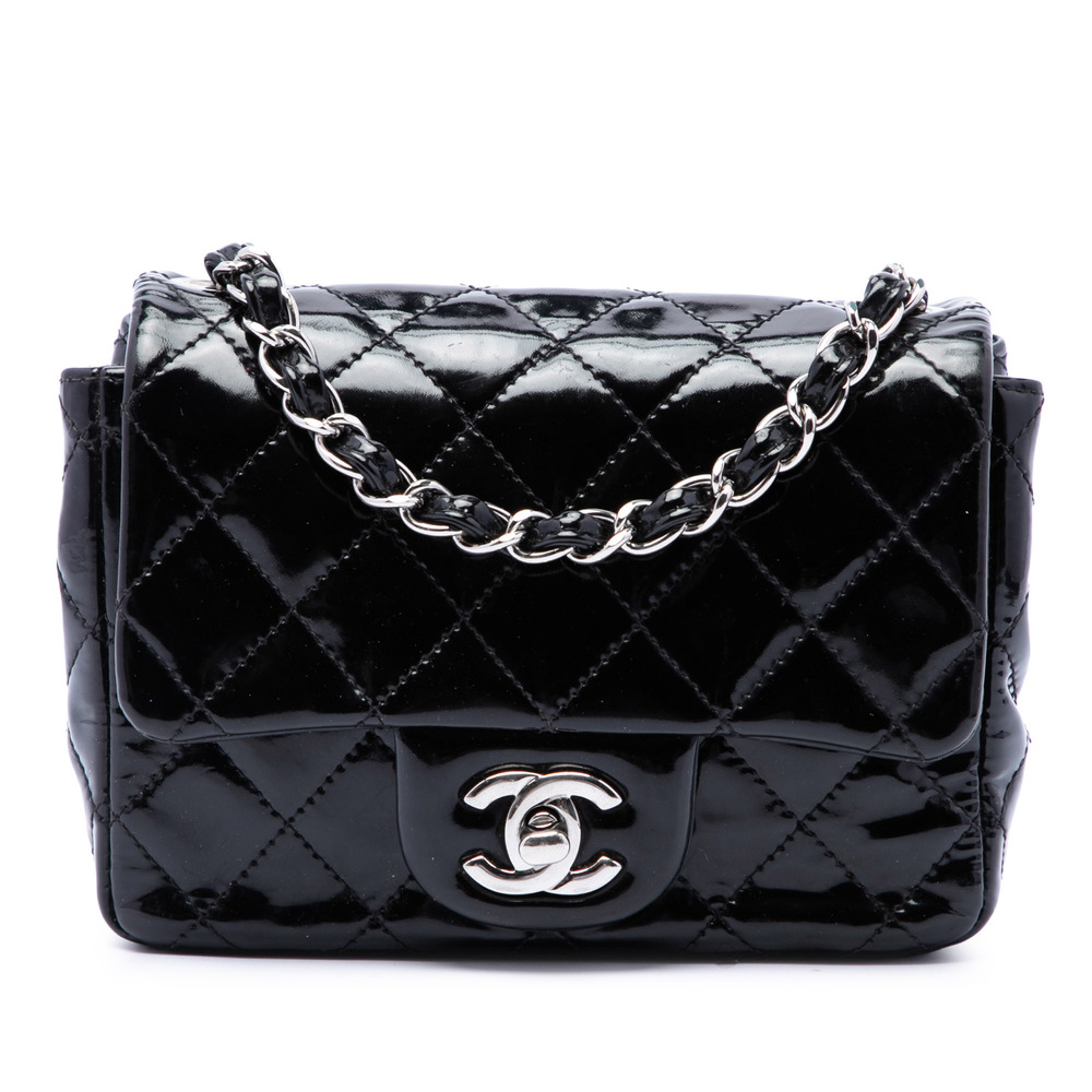 Pre-Loved Chanel Mini Square Classic Patent Single Flap